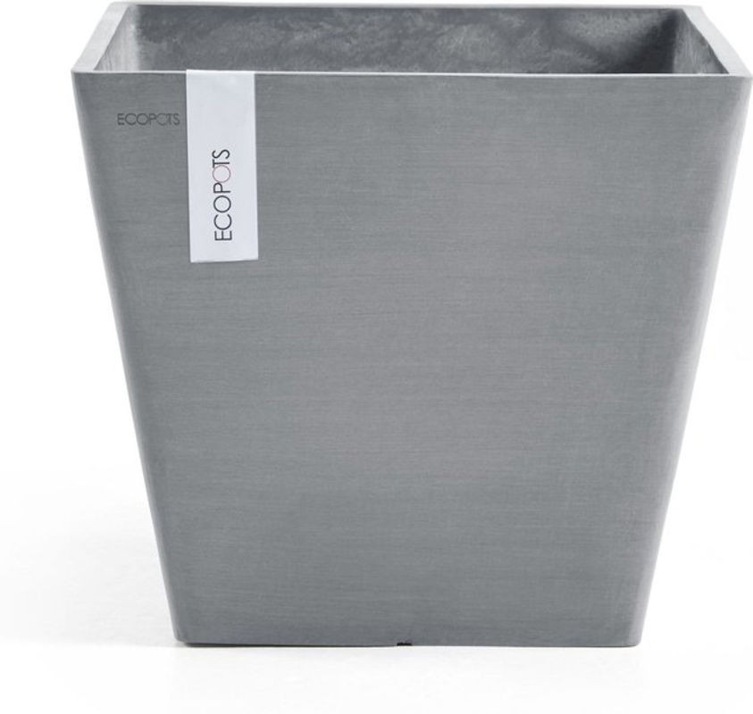 Ecopots Rotterdam 40 Blumentopf Grau aus Kunststoff, quadratisch, B/T/H: 40,1 x 40,1 x 35,5 cm - Bild 1