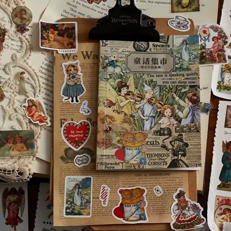 20 Retro Post-Papierbücher als DIY-Dekorationsmaterial für dein Tagebuch in Grün und Multicolour - Bild 4