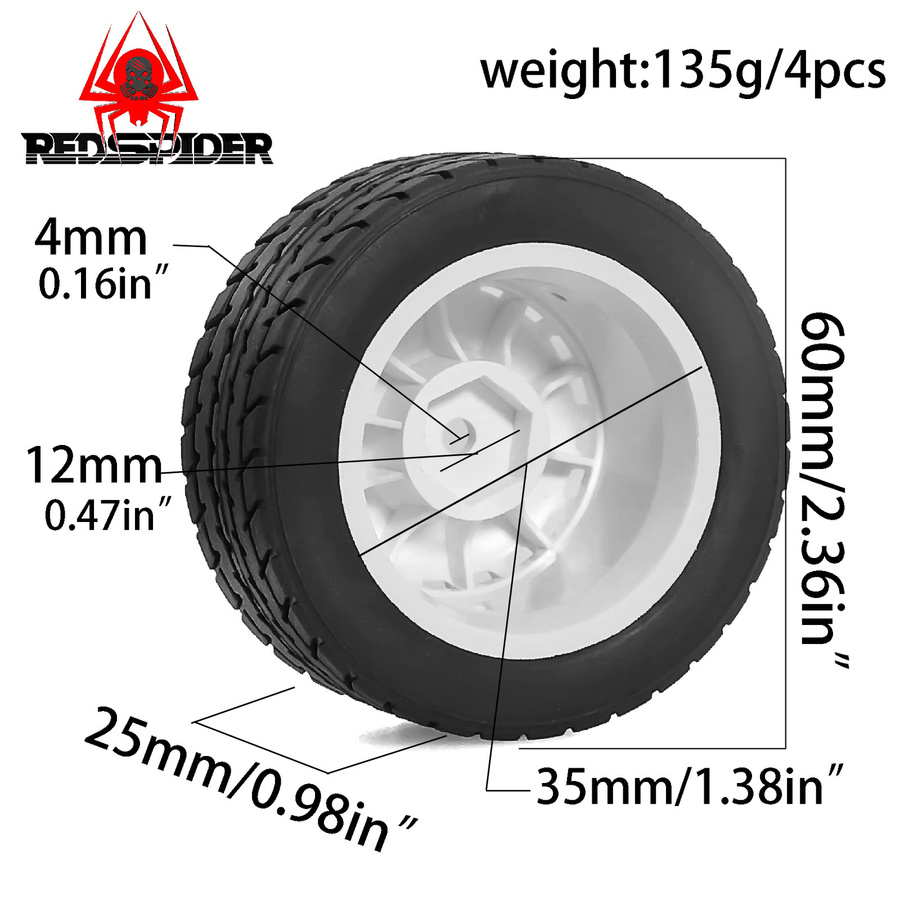 RED SPDIER Kunststoffrad Gummireifen, 1:14, Schwarz - Bild 2