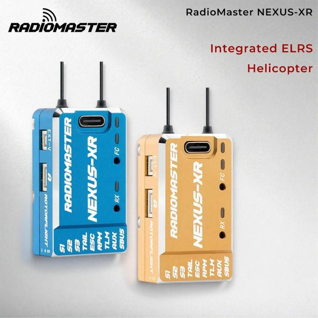 RadioMaster NEXUS-XR Helikopter-Flugsteuerung mit integriertem 2,4-GHz-ExpressLRS-Empfänger und Black-Box in Grau - Bild 1
