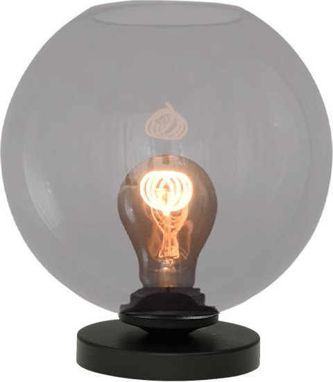Masterlight Bella 2 Tischleuchte mit kugelförmigem Glas in Rauchgrau und Metallgestell - Bild 1