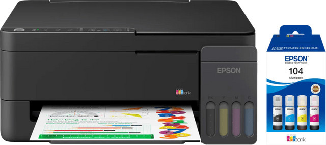 Epson EcoTank ET-2910 Tintenstrahldrucker mit zusätzlichem Set Tintenflaschen und Wi-Fi - Bild 1