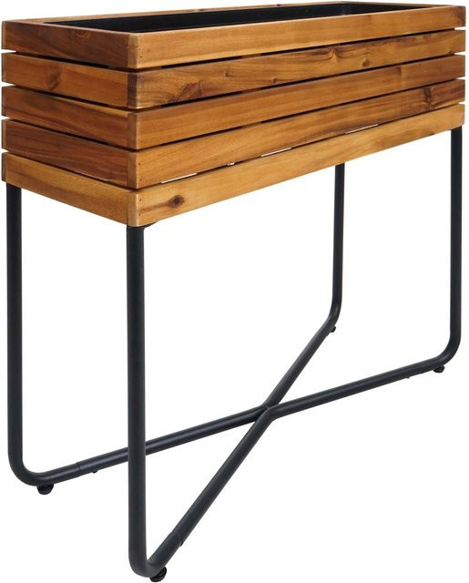 Pflanzkasten MCW aus Akazienholz und Stahl in Braun, B/T/H: 60 x 62 x 22 cm - Bild 2