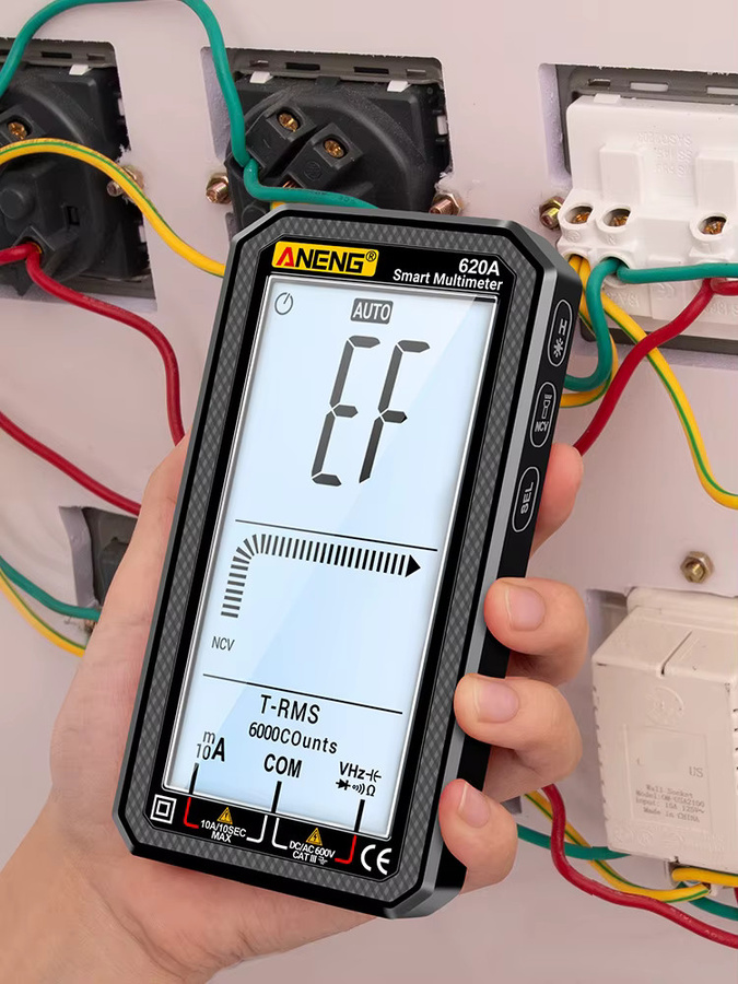 ANENG 620A Digitales Multimeter in Schwarz mit 6000 Anzeigen für AC/DC Spannung, Strom, Widerstand, Kapazität, Temperatur und NCV-Leiterdetektor - Bild 6