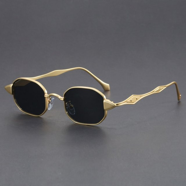 WENID Sonnenbrille, rechteckig, Metall, Vollrand, Gold, Unisex - Bild 1