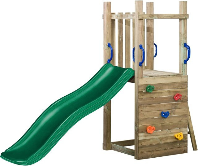 SwingKing Spielturm Irma mit Rutsche Grün Holz - Bild 1
