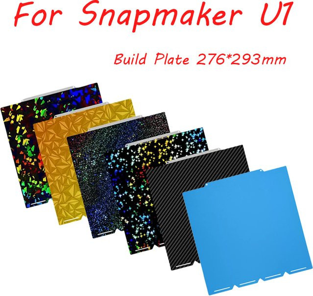 Snapmaker U1 Upgrade Bauplatte mit glatter PEI-Stahlplatte in Schwarz für FDM-Drucker - Bild 1