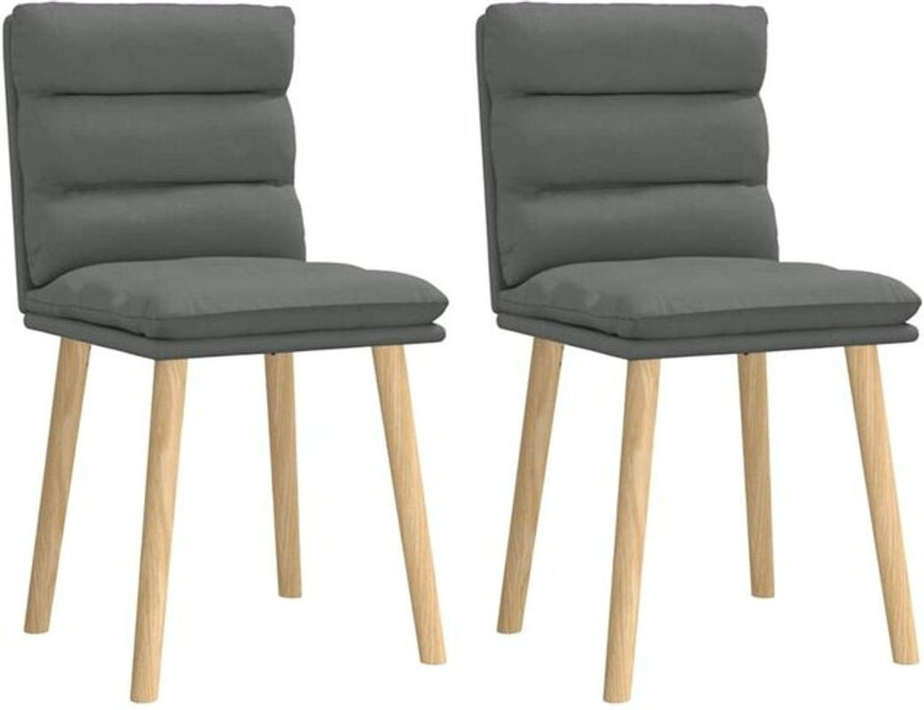 2er Set Polsterstühle im skandinavischen Design aus Massivholz und Stoff in Anthrazit von Vidaxl - Bild 1