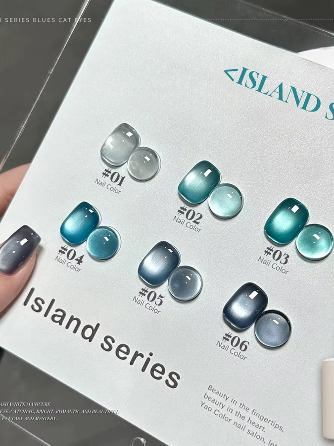MIANEL Island Cat Eye Gel Nagellack, 12 ml, Blauer Glasperlen-Gellack - Bild 5