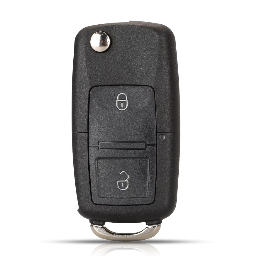 Jingyuqin 2-Tasten-Fernbedienung Autoschlüssel 433MHz ID48 für VOLKSWAGEN VW Beetle Bora Golf SEAT Toledo SKODA Octavia in Schwarz - Bild 2