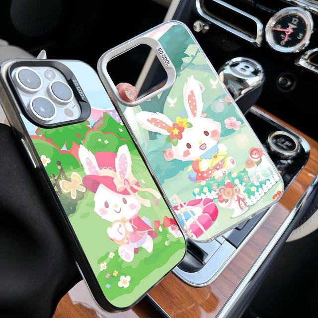 Mesuca Kawaii W-Wish Me M-Mell Handyhülle für iPhone 11 bis iPhone 17 Pro Max Plus, stoßfeste Rückseite, Farbe Silber/Multicolor - Bild 1