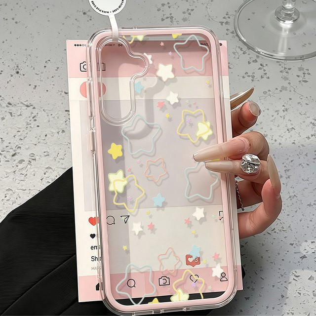 2 in 1 Transparente Schutzhülle für Samsung Galaxy Serie in Pink - Bild 1