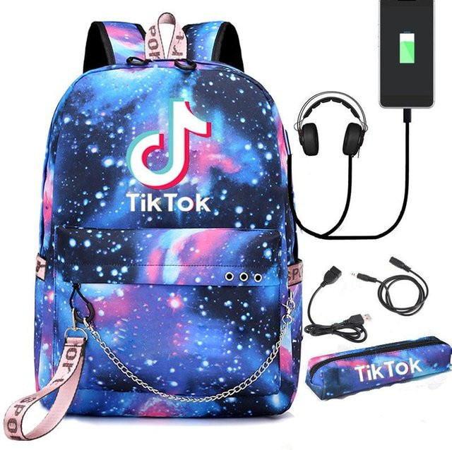 3-teiliges Schulrucksack-Set für Schüler aus Oxford-Stoff in Multicolour mit Schultasche und Federmäppchen - Bild 1