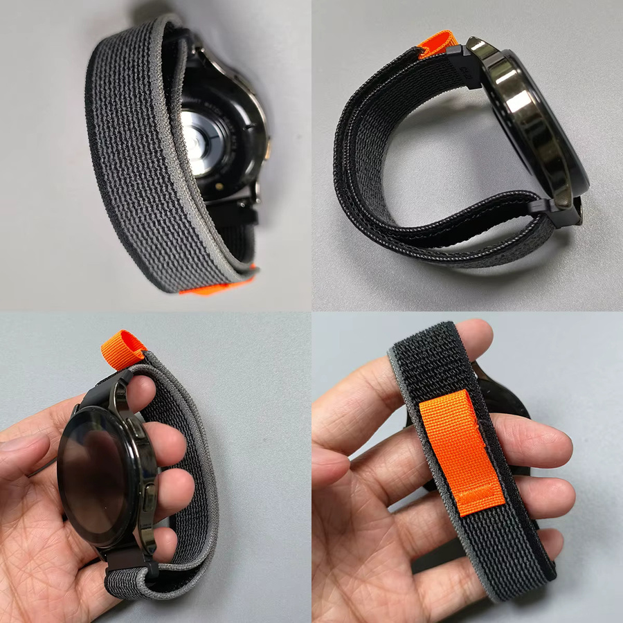 Uhrenarmband Nylon-Klettverschluss, Textil/NATO, Schwarz, Unisex - Bild 3
