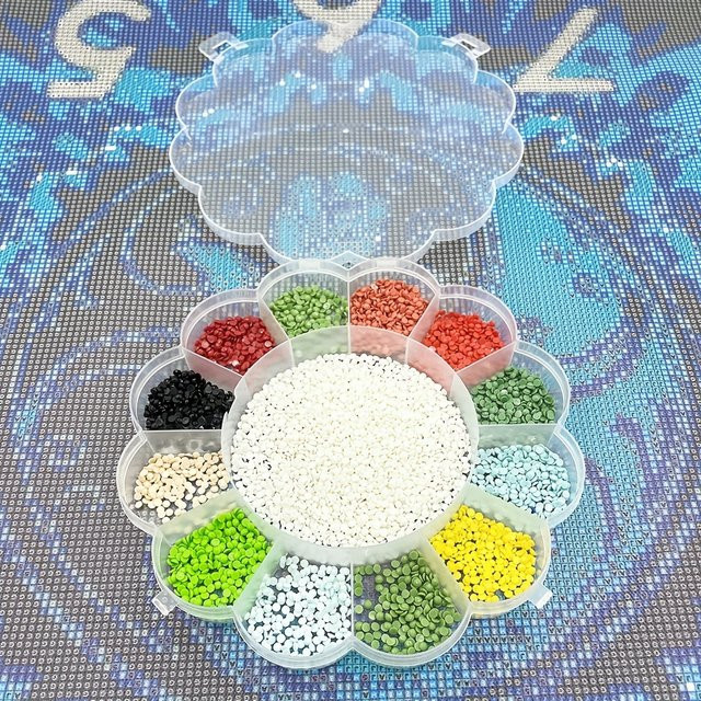 Transparente Kunststoff-Aufbewahrungsbox in Sonnenblumenform für Diamond Painting Zubehör - Bild 1