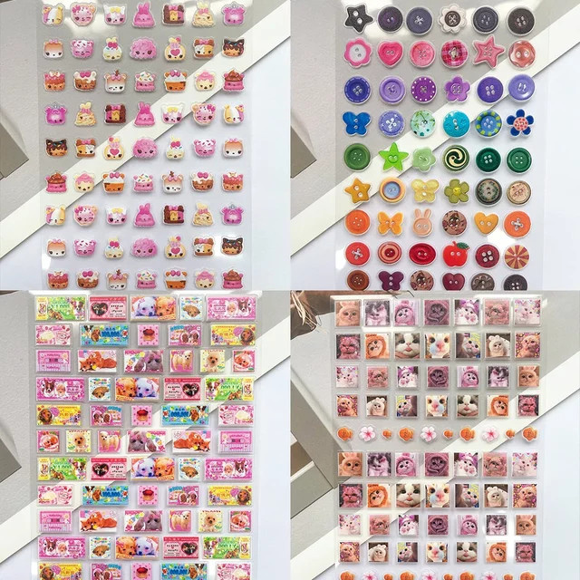 Sanrio Lustige Katzen Sticker Set aus PVC in Multicolour für Laptop, Handy und Gepäck - Bild 1