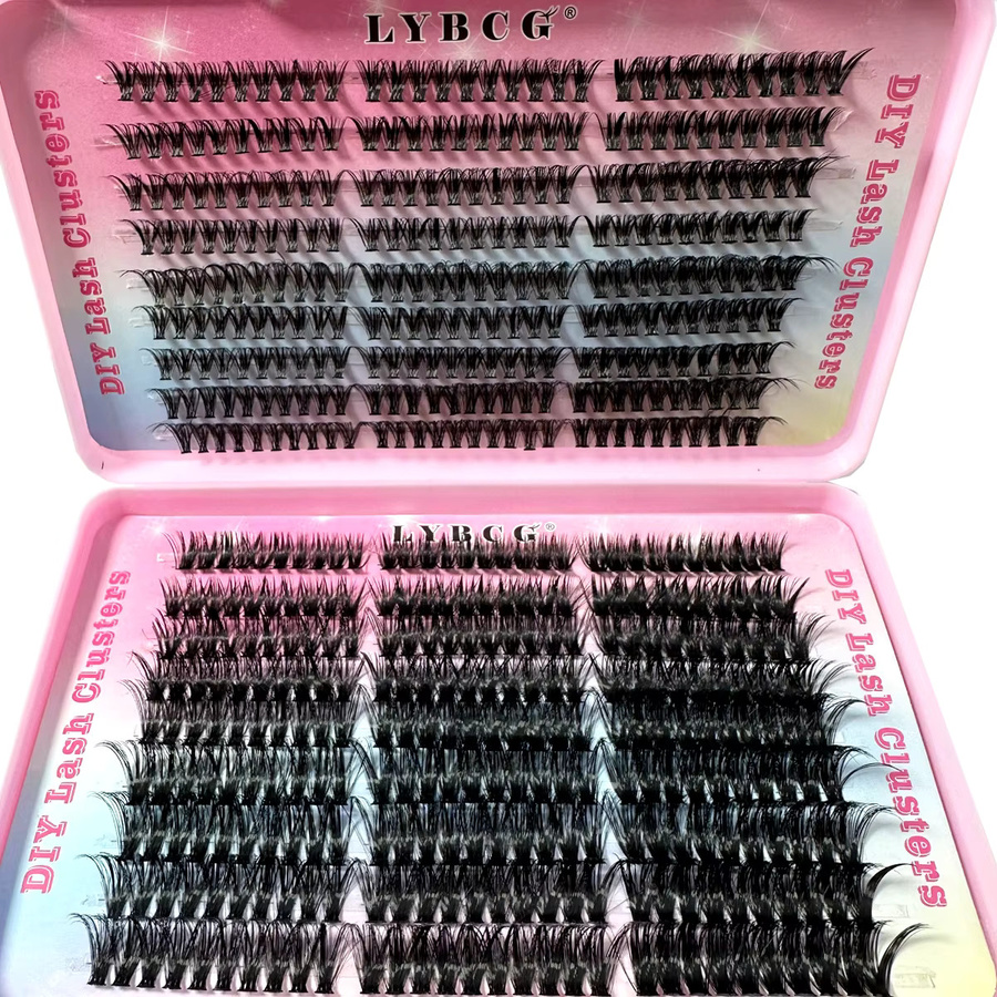 LYBCG Volumen-Cluster-Wimpern, C Curl, Black, 9-17 mm - Bild 6