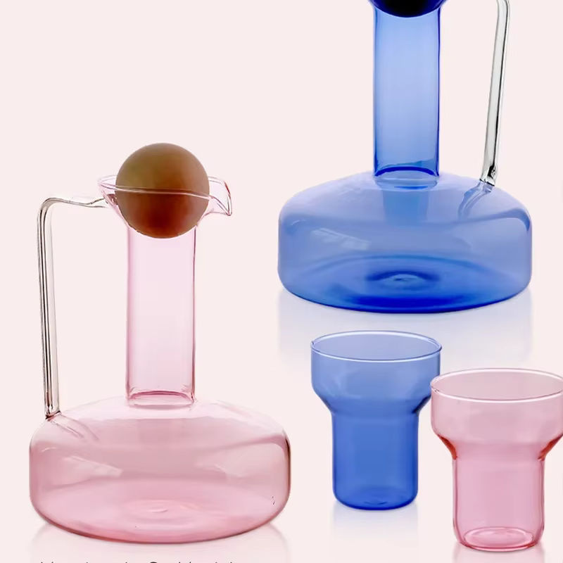 ZHUOJI Glas Wasserkocher und Tassenset im Nordic Stil, transparent, 1,5 l - Bild 2