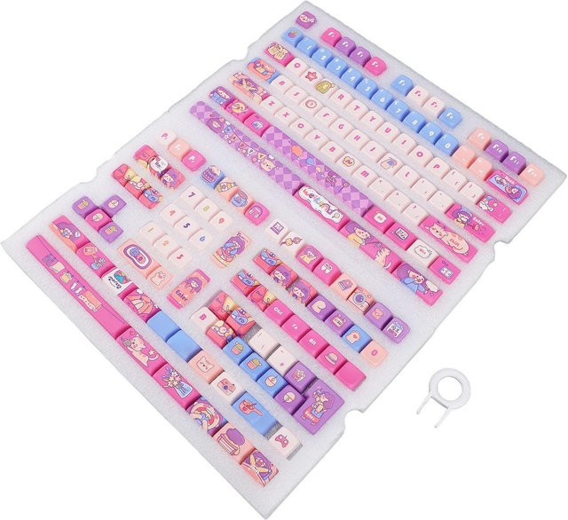 OutsideWorld PBT Keycaps im MDA Profil mit 158 Tasten für mechanische Tastaturen in White und Multicolour - Bild 1