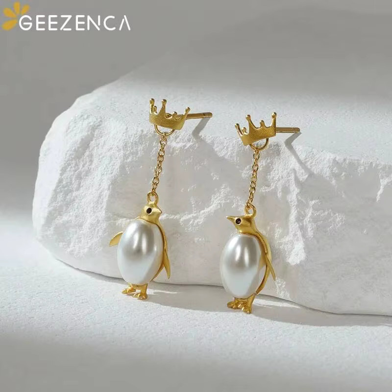 GEEZENCA Hängeohrringe 925 Silber, Perle, Damen - Bild 1
