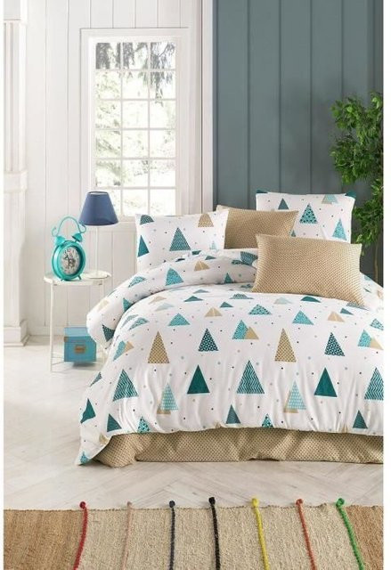 Bettwäsche-Set aus Baumwolle und Polyester in Weiß mit 1 Bettbezug (Breite: 240 cm, Höhe: 220 cm) und 2 Kissenbezügen (60 x 80 cm) - Bild 1