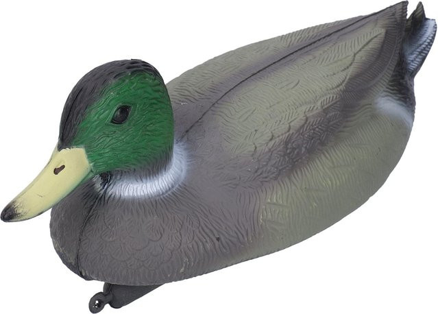 Schwimmende Lockvogelente aus Kunststoff von mfySpace in Grau, Gartendekoration für Outdoor, Höhe: 34,5 cm, Breite: 13 cm - Bild 1