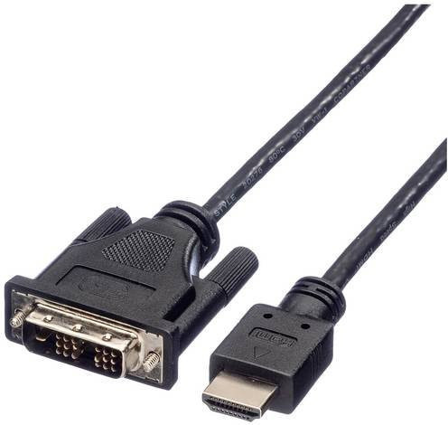 Roline DVI-D auf HDMI Anschlusskabel Schwarz, Länge: 1,00 m, geschirmt - Bild 1