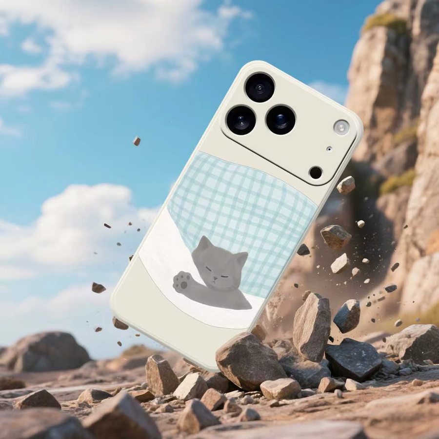 Silikon Handyhülle mit Katzenbett-Wind Design für iPhone 17 Pro Max, 16, 15, 14, 13, 12, 11 und weitere Modelle als Soft Cover - Bild 2