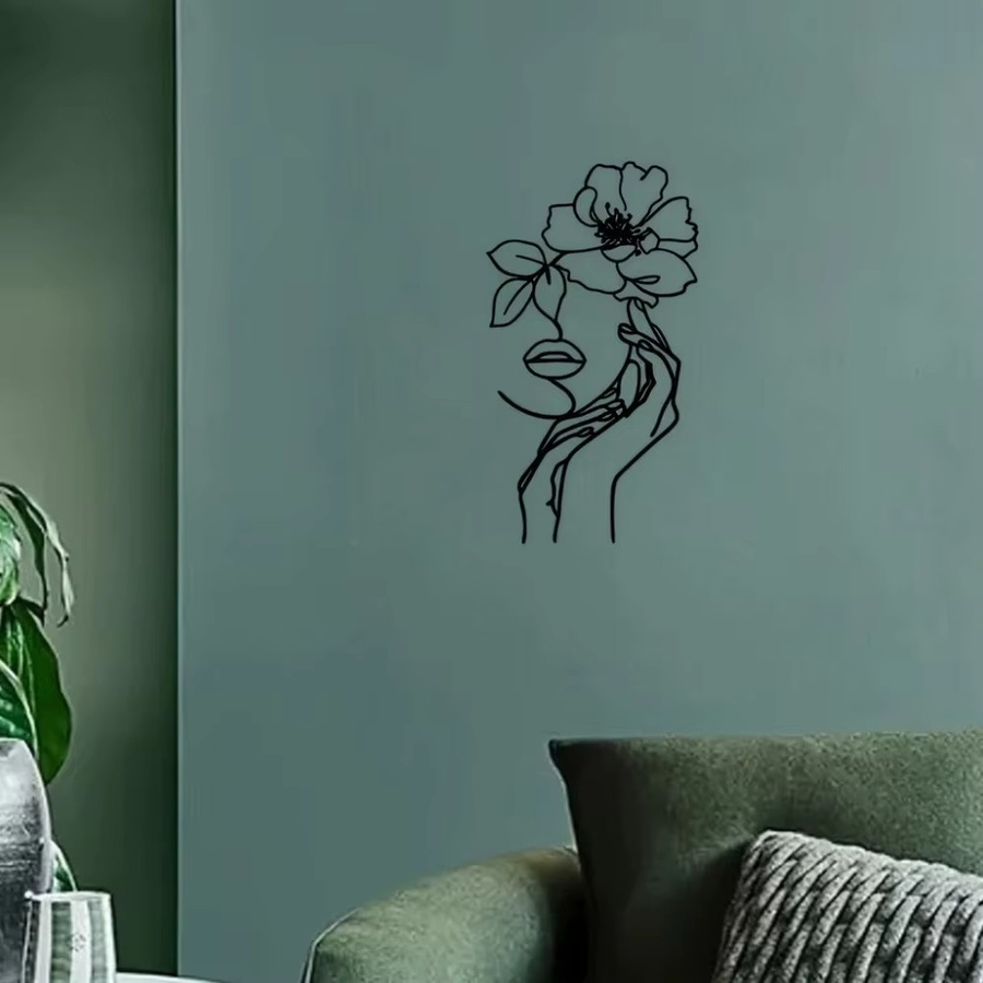 CIFBUY Wandkunst aus Metall Elegante Frau in Schwarz Klassische Dekoration für Innen und Außen - Bild 3