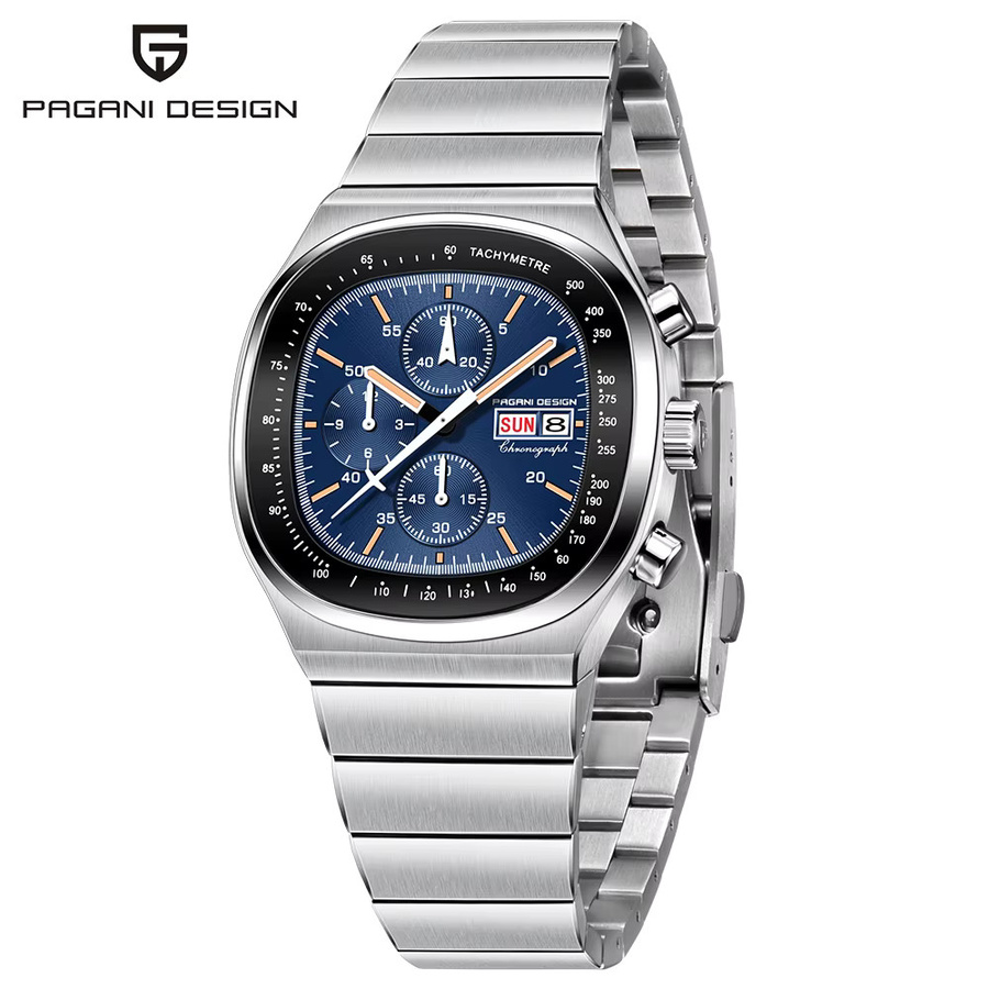 PAGANI DESIGN Chronograph, Quarz, Edelstahl, Blau, Herren - Bild 6