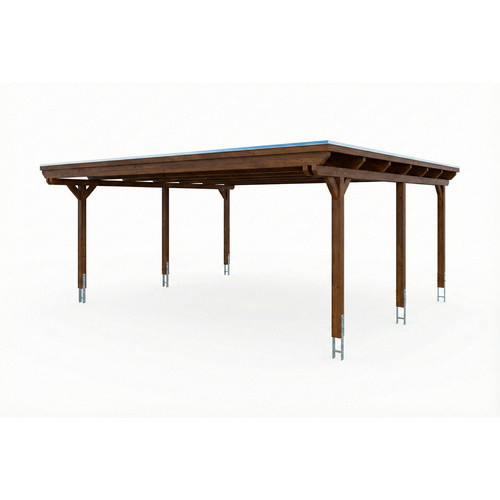 SKANHOLZ Carport Emsland aus Fichte mit EPDM-Dach in Nussbaum Braun, B: 609 cm, T: 604 cm - Bild 3