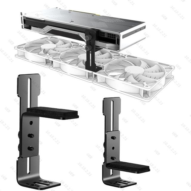 ANENG Computer-Grafikkartenhalter aus Edelstahl in Schwarz oder Silber zur Vermeidung von Durchhängen für RTX 4090 mit 12 cm Lüfterposition - Bild 1