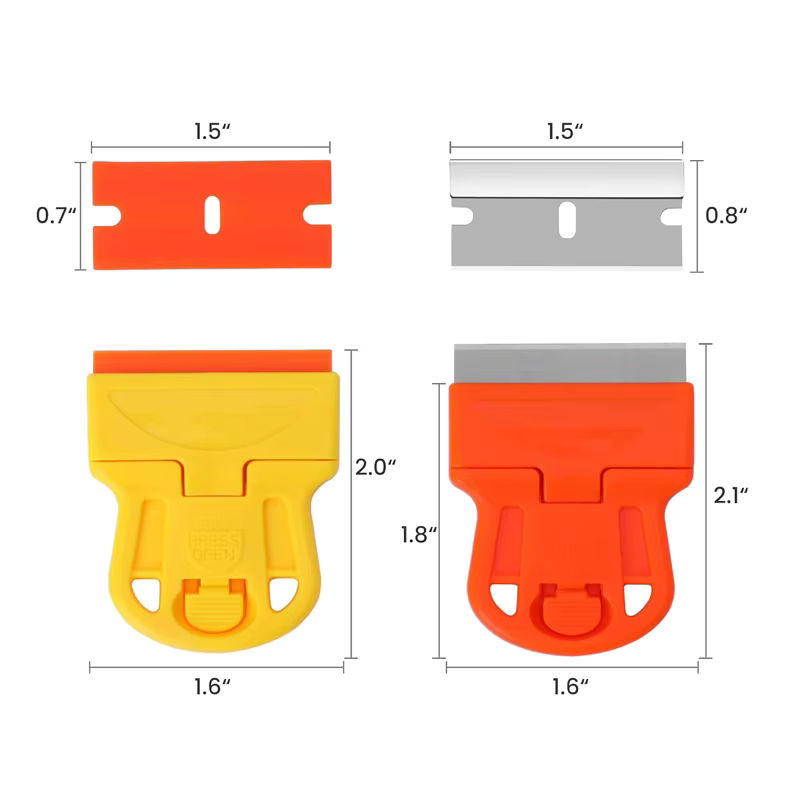 NeoWrap Mini-Glasreinigungsschaber mit Metall- und Kunststoffklingen zum Entfernen von Kleber, Aufklebern und Farbe - Bild 6