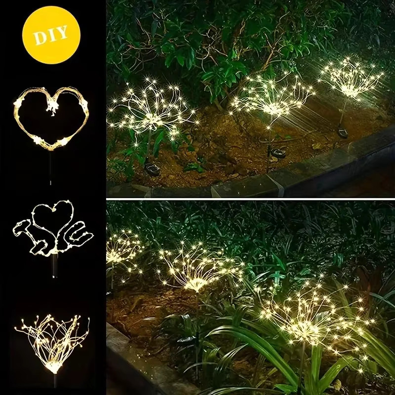 Heinast Solar Feuerwerk Lampe mit 120 LED als Outdoor Gartenleuchte in Globus- und Löwenzahn-Optik - Bild 2