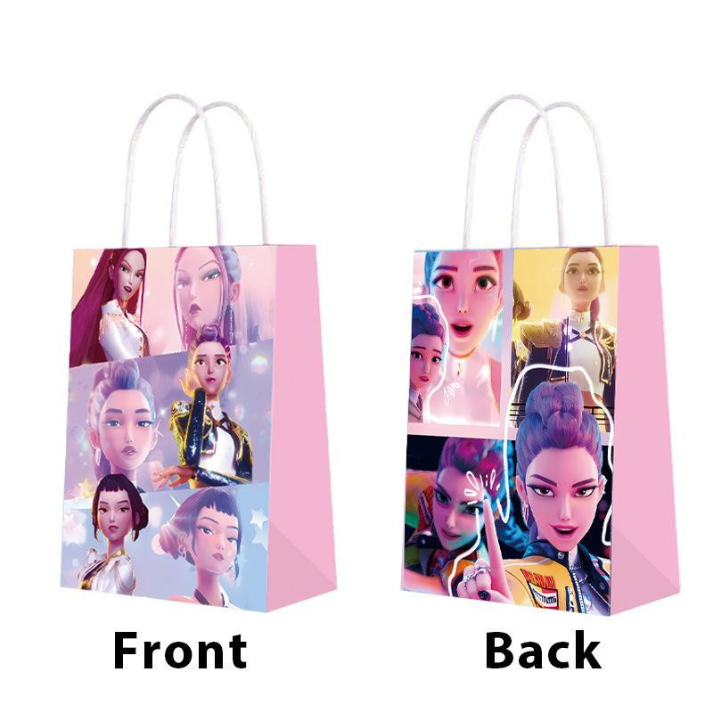 12 Stück K-Pop Dämonenjäger Cartoon Papiergeschenktaschen mit Henkeln in Multicolor für Süßigkeiten und kleine Geschenke - Bild 3