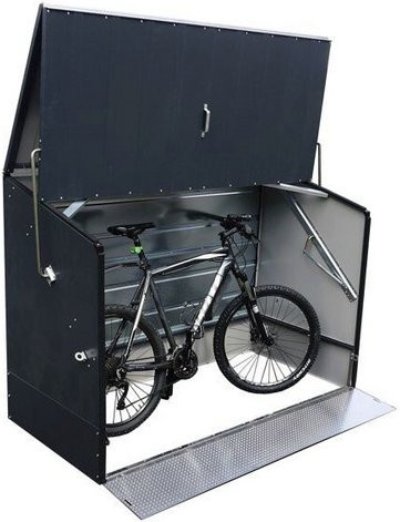Trimetals Fahrradbox aus galvanisiertem Stahl in Anthrazit, B/H/T: 196 x 133 x 89 cm - Bild 2