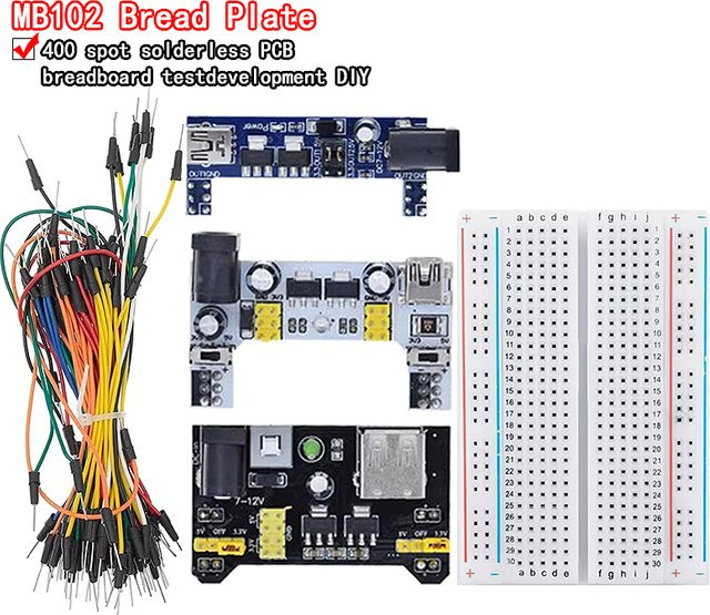 Si Tai&SH MB102 Steckbrett Leistungsmodul Kit mit 65 flexiblen Überbrückungskabeln für 3,3 V und 5 V Prototyping - Bild 1