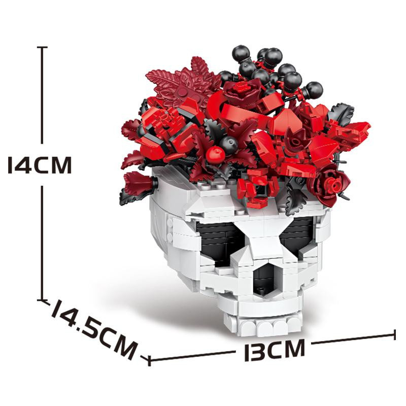Linyi toy Bausteine Gotisch Totenkopf Rose 557 Teile - Bild 3