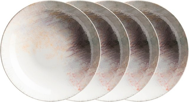 Mäser Suppenteller-Set Aquarellia aus Steinzeug in Weiß und Lila - Bild 1