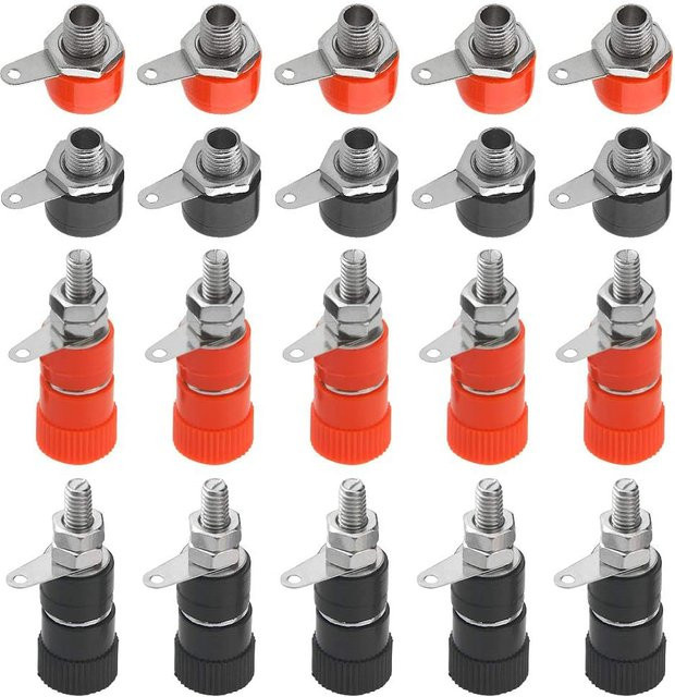 AOKIN 40 Stück Bananenstecker Buchsen und 4 mm Bananenbuchsen Jack Mount Connectors Set in Multicolour für Verstärker - Bild 1