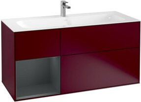 V&B Waschtischunterschrank Finion mit Wandbeleuchtung, Breite: 119,6 cm, Tiefe: 49,8 cm, Farbe: Weiß lackiert - Bild 1