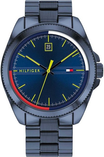 Tommy Hilfiger Herrenuhr, Quarz, Edelstahl, Blau, 44 mm, 5 ATM - Bild 1