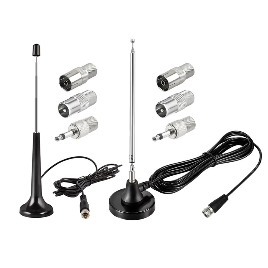 Alloet FM-Teleskopantenne für UKW-Radio und TV im Innenbereich mit 3 Adaptern, Schwarz - Bild 6