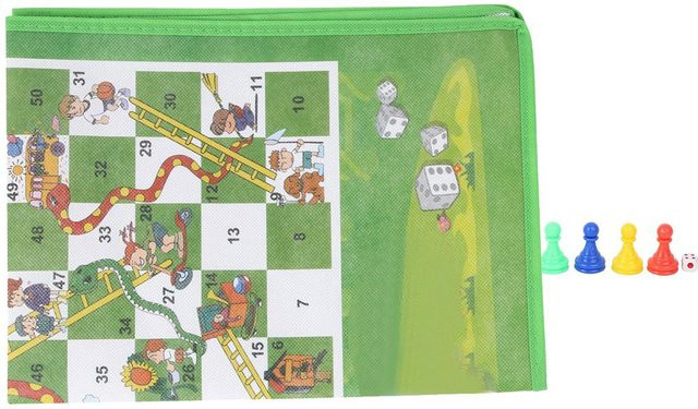 TOMTOP JMS Schlange Leiter Schach, Kinderspiel, Grün, 60x45cm - Bild 1