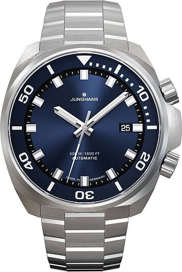 Junghans Armbanduhr Aquaris Diver, Automatik, Edelstahl, Blau, Herren - Bild 1