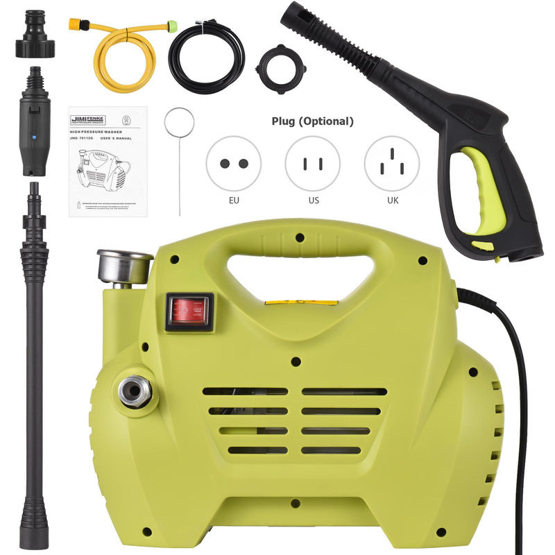 Tragbarer elektrischer Hochdruckreiniger mit verstellbarem Sprühgerät in Grün, max. 1300 PSI - Bild 4