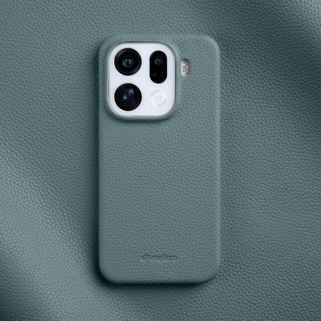 Melkco Handyhülle aus echtem Rindsleder mit Objektivrahmenabdeckung für Oppo Find X9 Ultra, Find X9 Pro, Find X8 Pro und Find X8S Plus in Grün - Bild 1