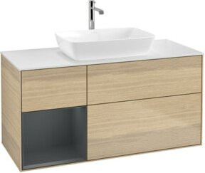 V&B Waschtischunterschrank Finion mit Wandbeleuchtung, Farbe: Weiß, Breite: 120 cm, Tiefe: 50,1 cm, Höhe: 50,1 cm - Bild 1