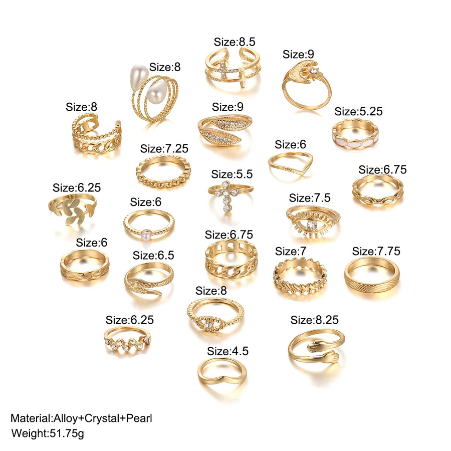 DAIPAN Knuckle Ringe Set, Gold, Bohemian, Damen - Bild 2