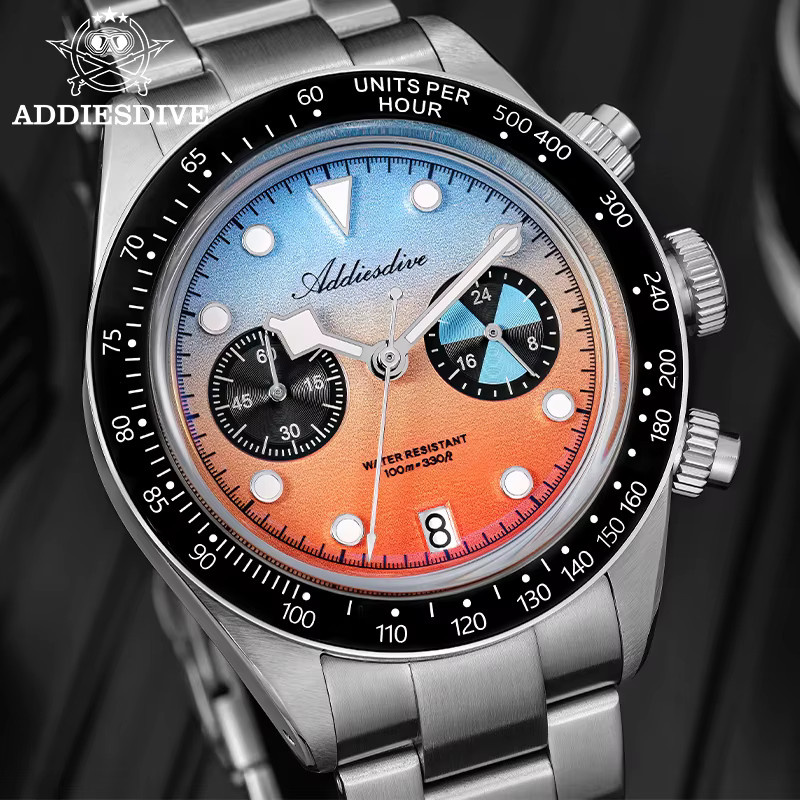 ADDIESDIVE Chronograph, Quarz, Edelstahl, Keramik-Lünette, Herren - Bild 3